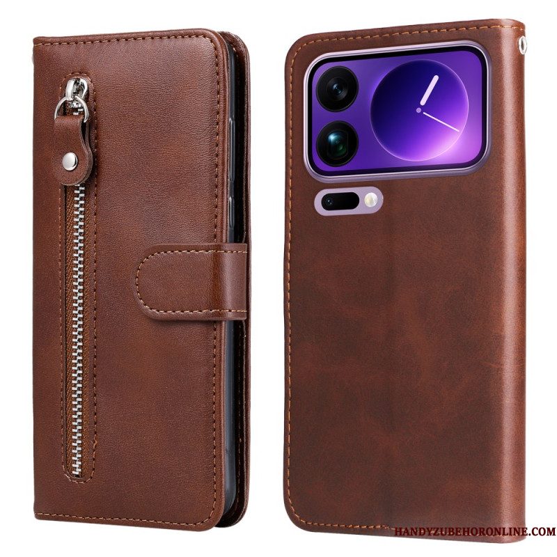 Leren Hoesje Xiaomi 17 Pro Max Vakje Met Rits Bescherming Hoesje