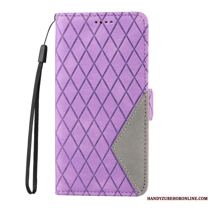 Leren Hoesje Xiaomi Redmi Note 14 4g Diamantpatroon