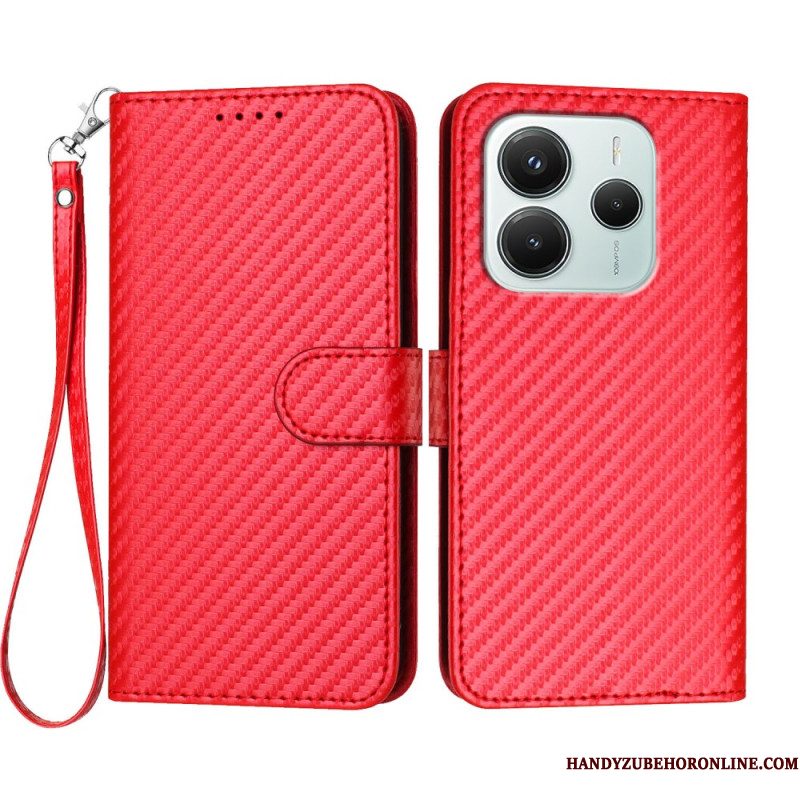 Leren Hoesje Xiaomi Redmi Note 14 4g Koolstofvezel Bescherming Hoesje
