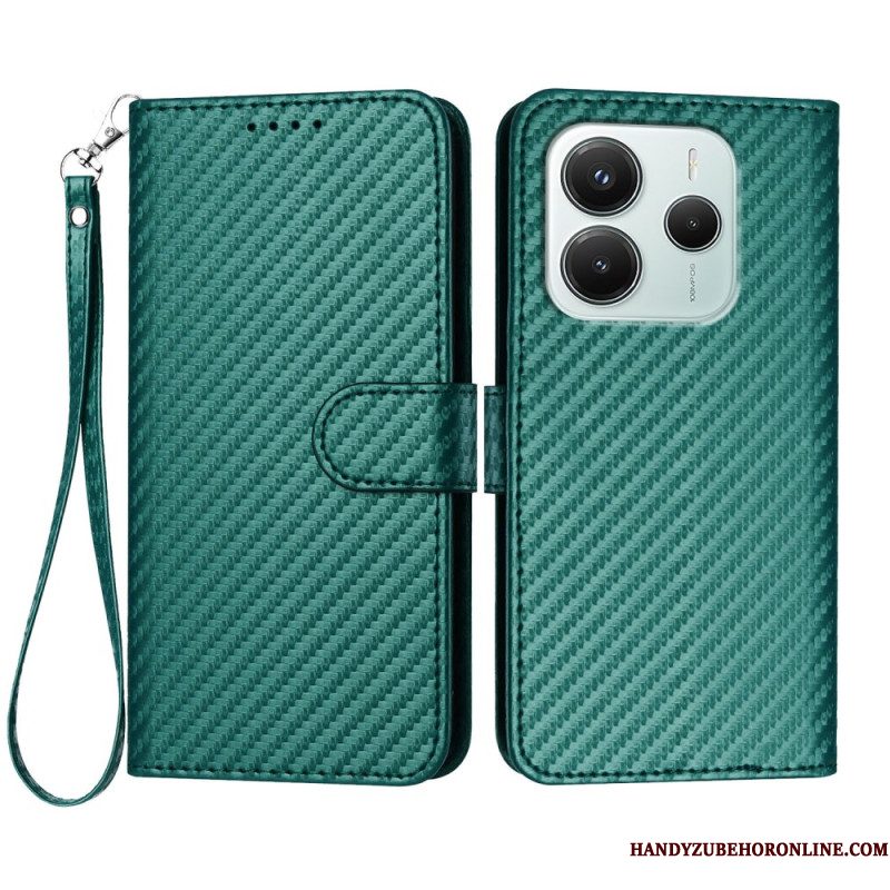 Leren Hoesje Xiaomi Redmi Note 14 4g Koolstofvezel Bescherming Hoesje