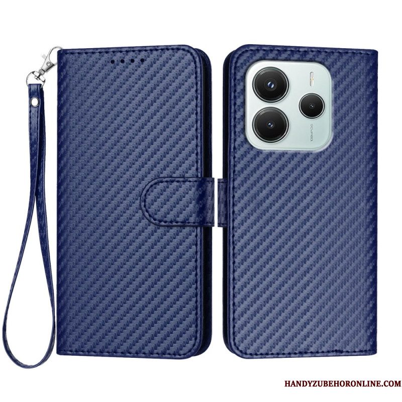 Leren Hoesje Xiaomi Redmi Note 14 4g Koolstofvezel Bescherming Hoesje