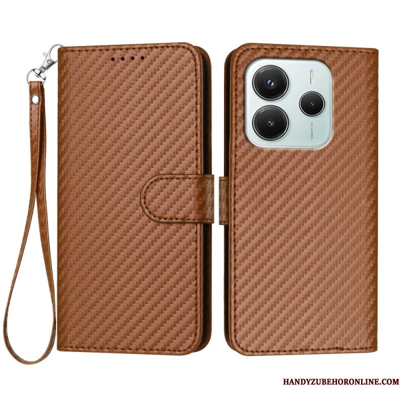 Leren Hoesje Xiaomi Redmi Note 14 4g Koolstofvezel Bescherming Hoesje