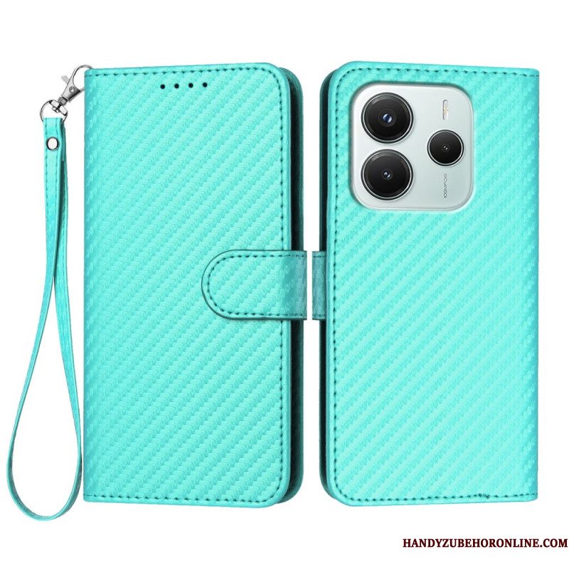 Leren Hoesje Xiaomi Redmi Note 14 4g Koolstofvezel Bescherming Hoesje