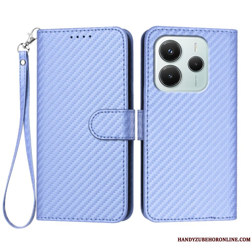 Leren Hoesje Xiaomi Redmi Note 14 4g Koolstofvezel Bescherming Hoesje