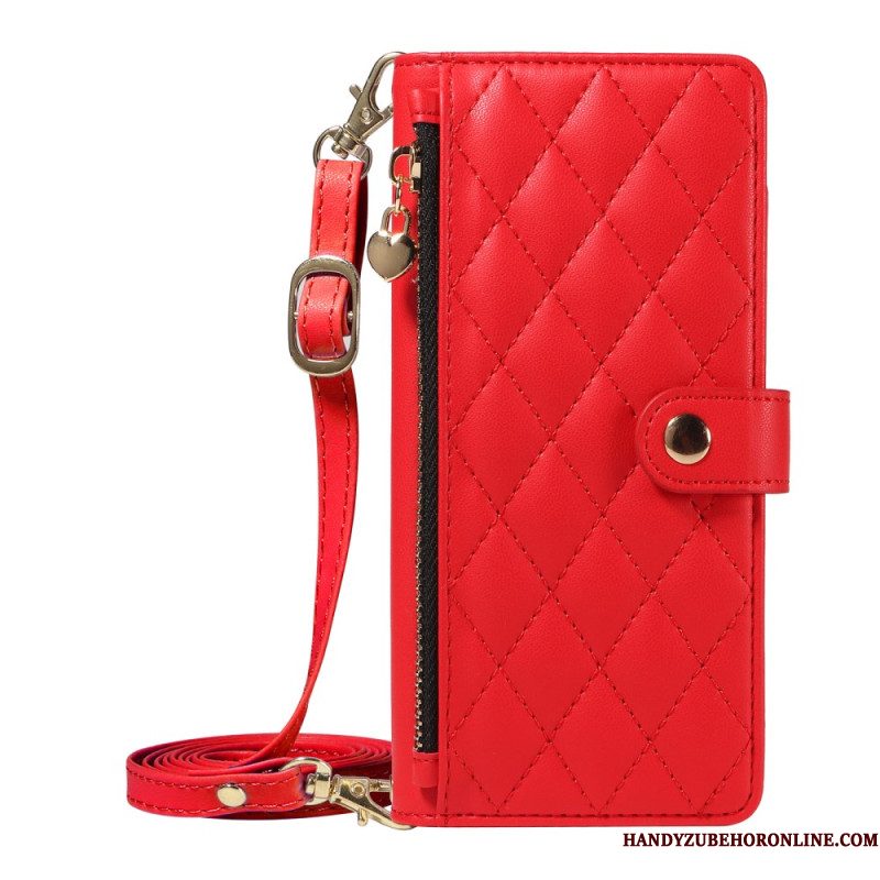 Leren Hoesje Xiaomi Redmi Note 14 5g Gewatteerd Met Bandjes Bescherming Hoesje
