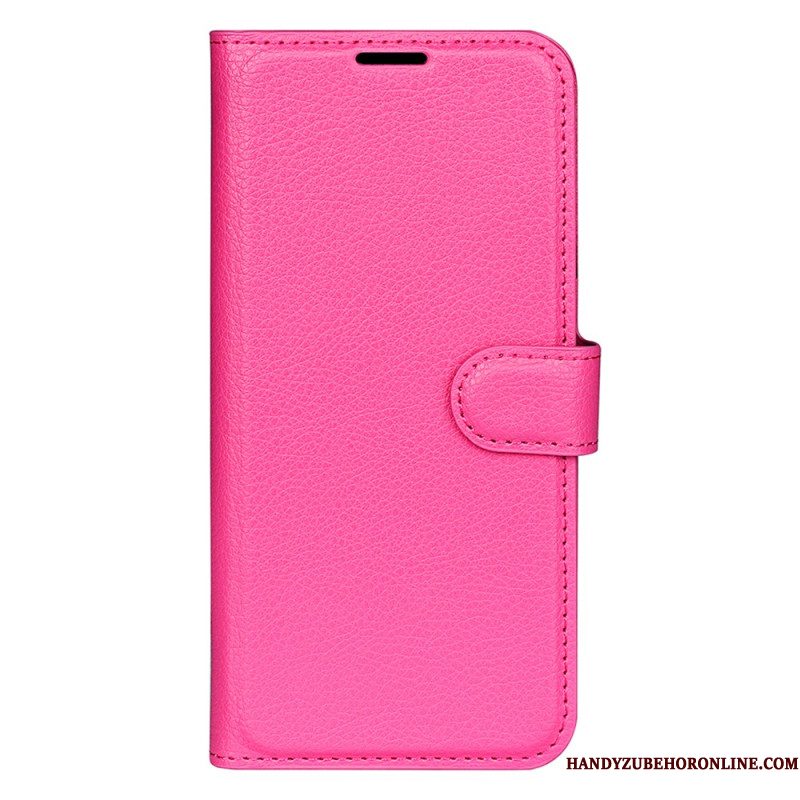 Leren Hoesje Xiaomi Redmi Note 14 5g Klassiek Lychee Kunstleer Bescherming Hoesje