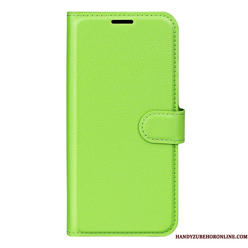 Leren Hoesje Xiaomi Redmi Note 14 5g Klassiek Lychee Kunstleer Bescherming Hoesje
