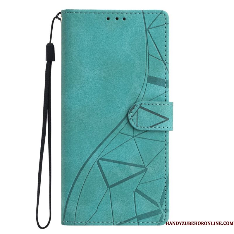 Leren Hoesje Xiaomi Redmi Note 14 Pro 4g Driehoeken Bescherming Hoesje