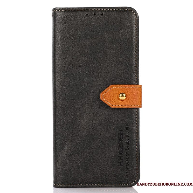 Leren Hoesje Xiaomi Redmi Note 14 Pro 4g Gouden Sluiting Khazneh Bescherming Hoesje