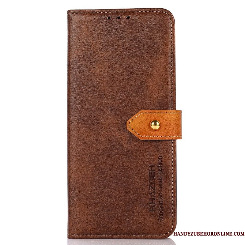 Leren Hoesje Xiaomi Redmi Note 14 Pro 4g Gouden Sluiting Khazneh Bescherming Hoesje