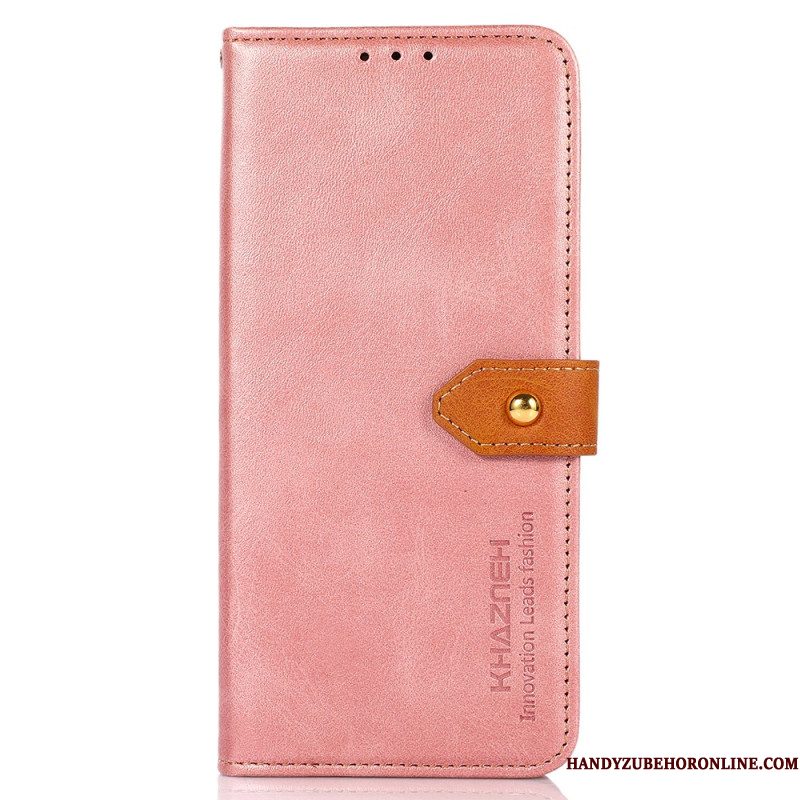 Leren Hoesje Xiaomi Redmi Note 14 Pro 4g Gouden Sluiting Khazneh Bescherming Hoesje