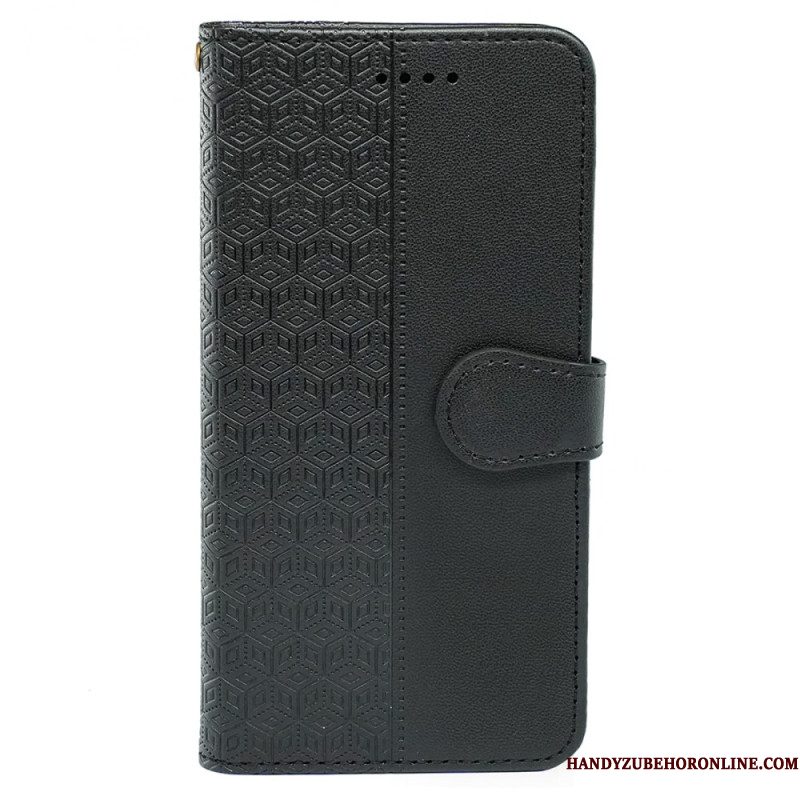 Leren Hoesje Xiaomi Redmi Note 14 Pro 4g Kubusrand En Bandje Bescherming Hoesje