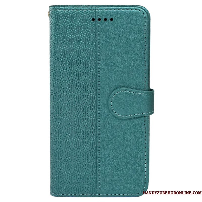 Leren Hoesje Xiaomi Redmi Note 14 Pro 4g Kubusrand En Bandje Bescherming Hoesje