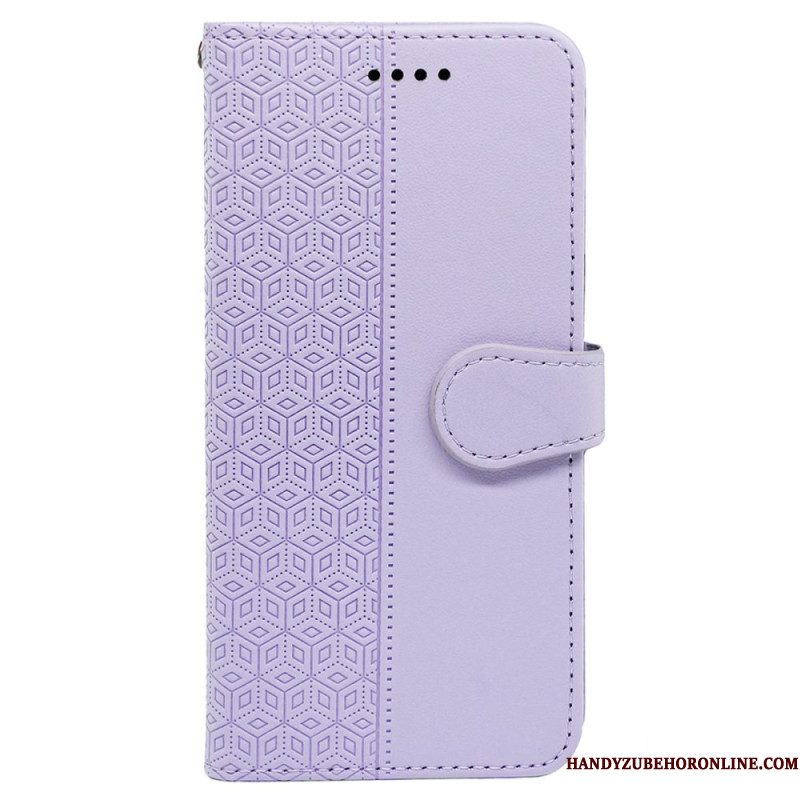 Leren Hoesje Xiaomi Redmi Note 14 Pro 4g Kubusrand En Bandje Bescherming Hoesje