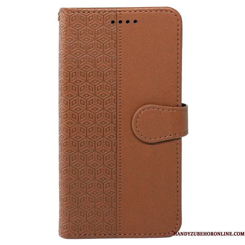 Leren Hoesje Xiaomi Redmi Note 14 Pro 4g Kubusrand En Bandje Bescherming Hoesje