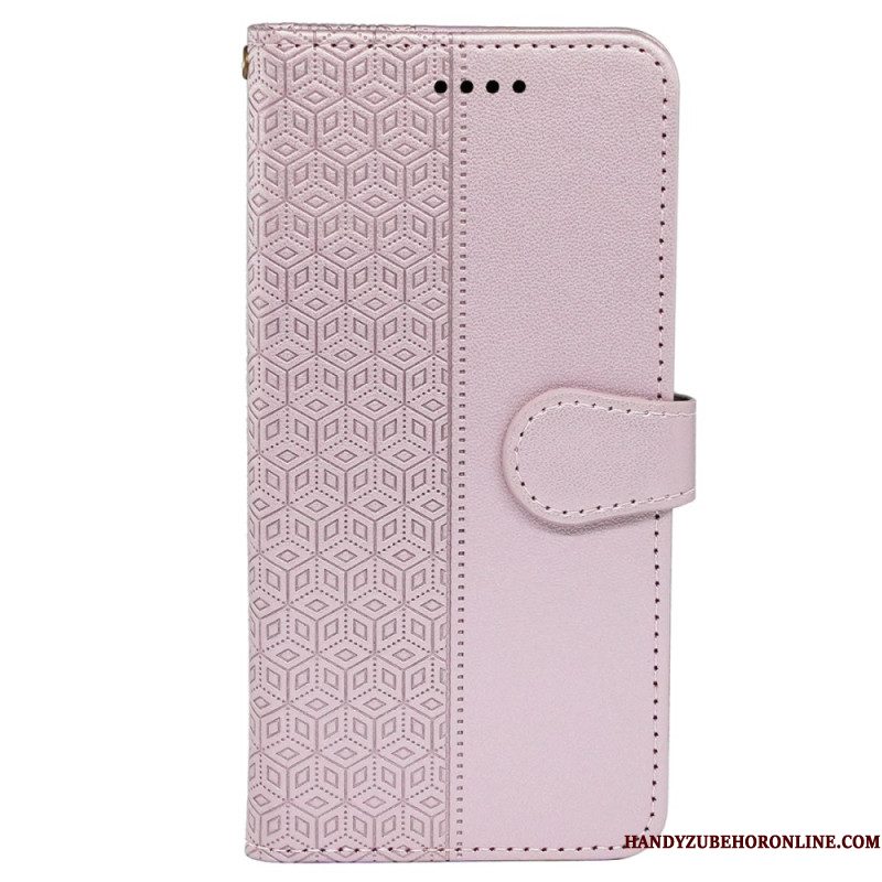 Leren Hoesje Xiaomi Redmi Note 14 Pro 4g Kubusrand En Bandje Bescherming Hoesje