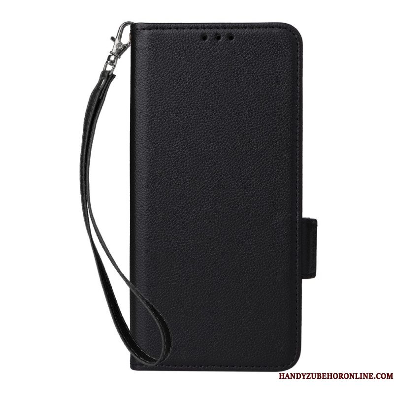 Leren Hoesje Xiaomi Redmi Note 14 Pro 4g Lychee Kunstleren Bandje Bescherming Hoesje