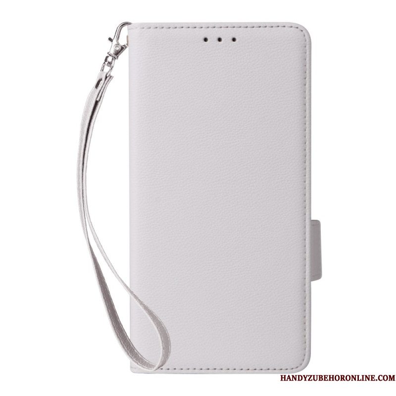 Leren Hoesje Xiaomi Redmi Note 14 Pro 4g Lychee Kunstleren Bandje Bescherming Hoesje