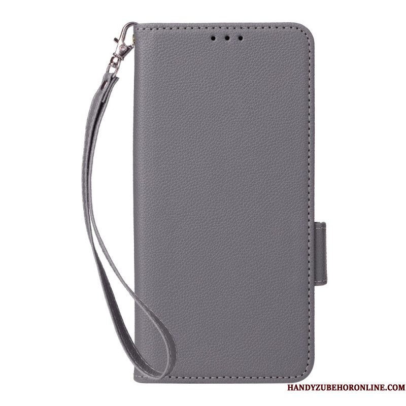 Leren Hoesje Xiaomi Redmi Note 14 Pro 4g Lychee Kunstleren Bandje Bescherming Hoesje