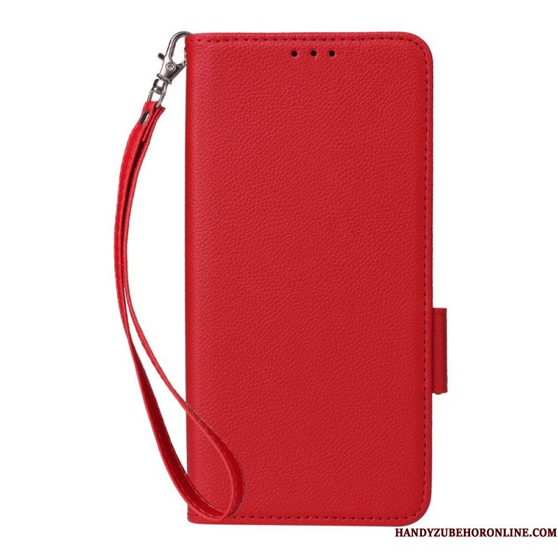 Leren Hoesje Xiaomi Redmi Note 14 Pro 4g Lychee Kunstleren Bandje Bescherming Hoesje
