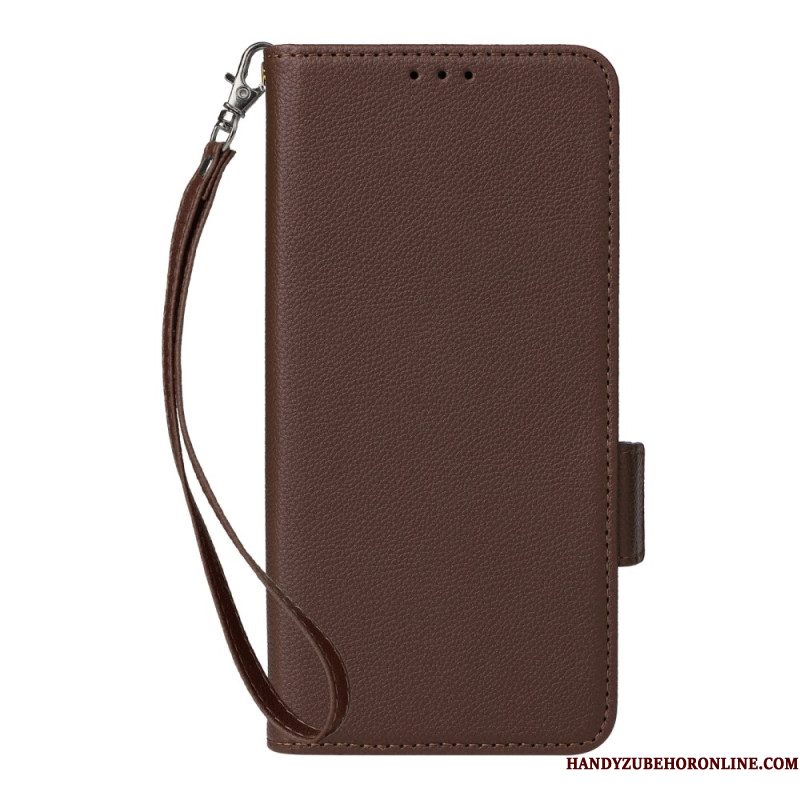 Leren Hoesje Xiaomi Redmi Note 14 Pro 4g Lychee Kunstleren Bandje Bescherming Hoesje