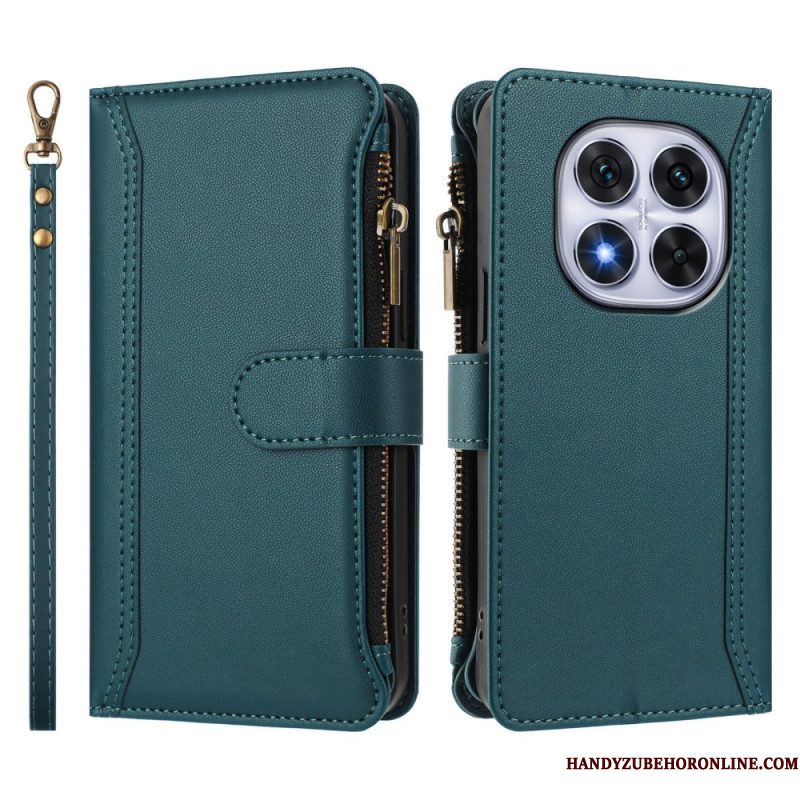 Leren Hoesje Xiaomi Redmi Note 14 Pro 4g Portemonnee Met 9 Kaartsleuven En Koord Bescherming Hoesje