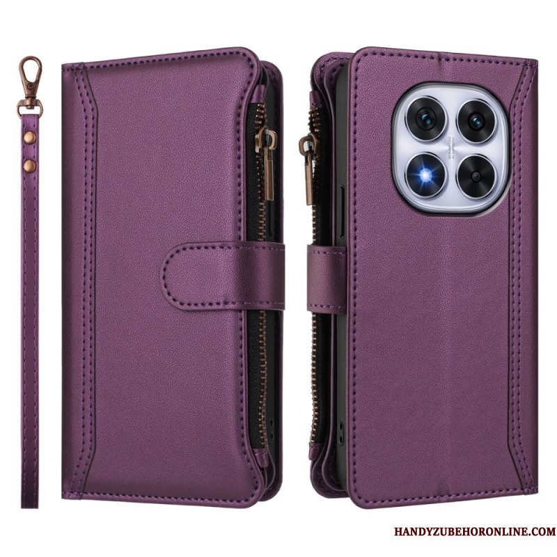 Leren Hoesje Xiaomi Redmi Note 14 Pro 4g Portemonnee Met 9 Kaartsleuven En Koord Bescherming Hoesje