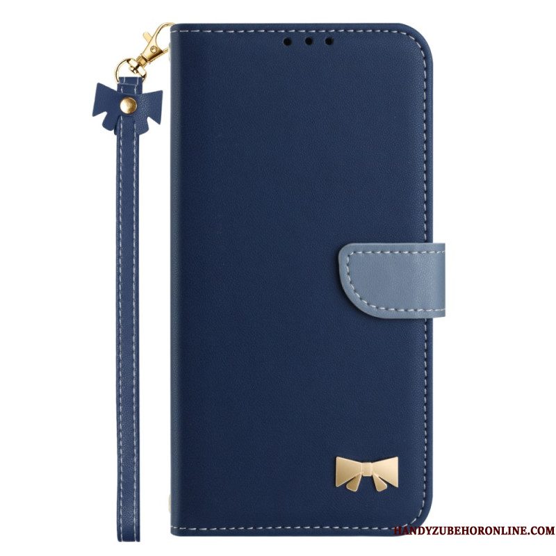 Leren Hoesje Xiaomi Redmi Note 14 Pro 4g Strikje Met Bandje