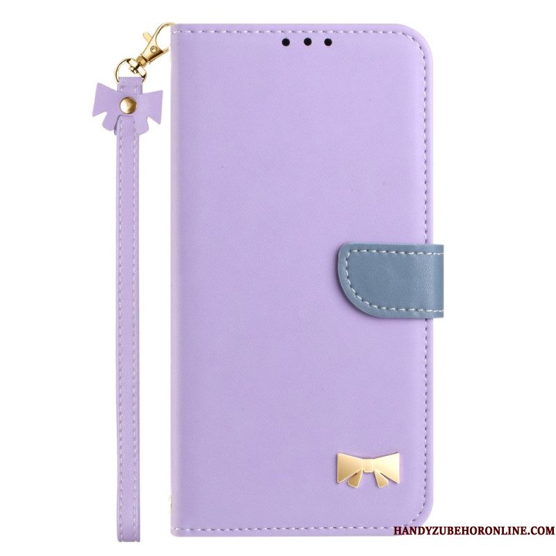 Leren Hoesje Xiaomi Redmi Note 14 Pro 4g Strikje Met Bandje