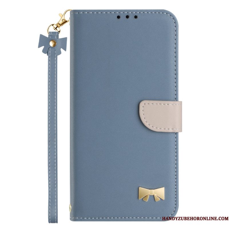 Leren Hoesje Xiaomi Redmi Note 14 Pro 4g Strikje Met Bandje