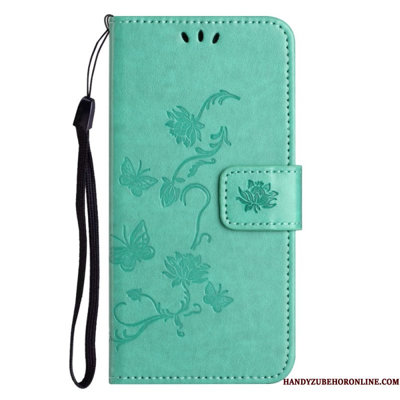 Leren Hoesje Xiaomi Redmi Note 14 Pro 5g Bloemenprint Bescherming Hoesje