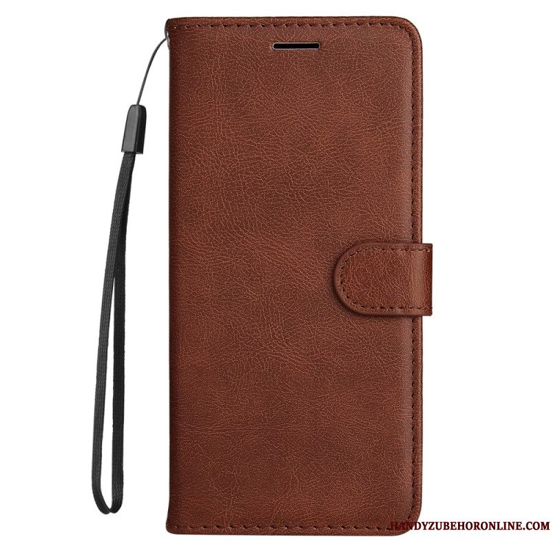 Leren Hoesje Xiaomi Redmi Note 14 Pro 5g Effen Imitatieleer Bescherming Hoesje