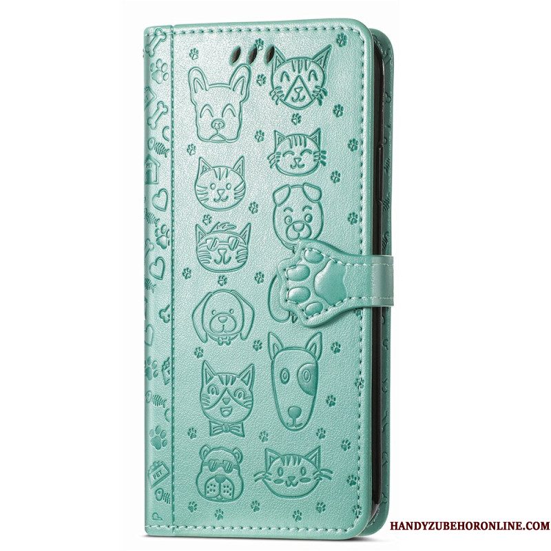 Leren Hoesje Xiaomi Redmi Note 14 Pro 5g Geanimeerd Dieren