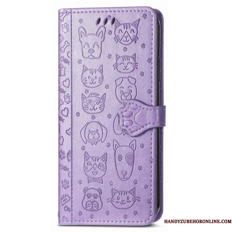Leren Hoesje Xiaomi Redmi Note 14 Pro 5g Geanimeerd Dieren