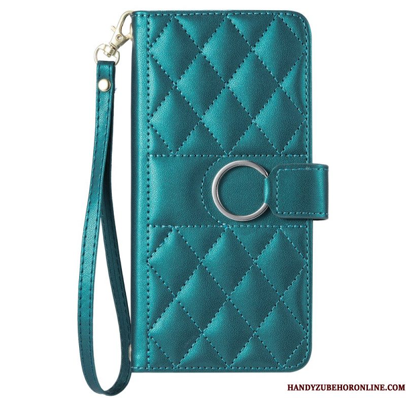 Leren Hoesje Xiaomi Redmi Note 14 Pro 5g Gewatteerd Met Bandje En Schouderband Bescherming Hoesje