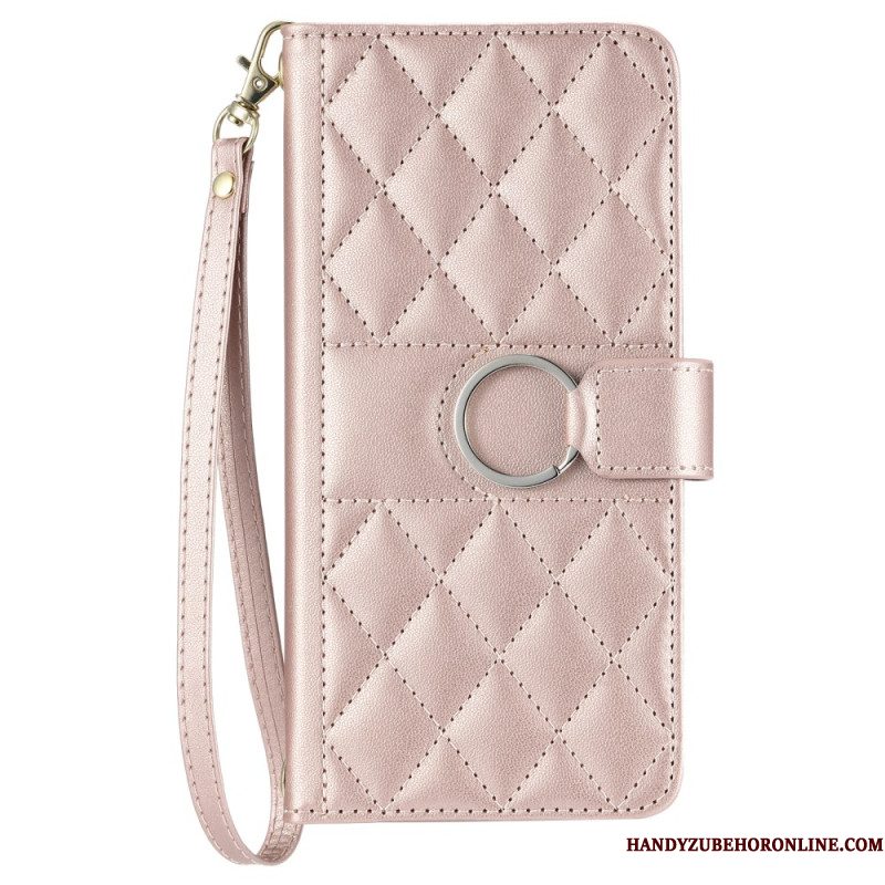 Leren Hoesje Xiaomi Redmi Note 14 Pro 5g Gewatteerd Met Bandje En Schouderband Bescherming Hoesje