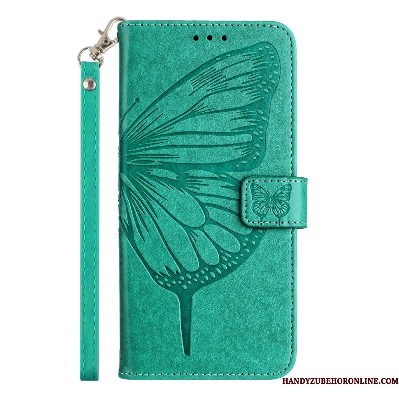 Leren Hoesje Xiaomi Redmi Note 14 Pro 5g Grafische Vlinder Bescherming Hoesje
