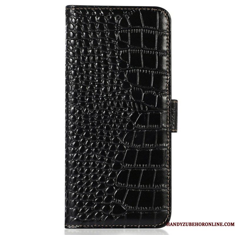 Leren Hoesje Xiaomi Redmi Note 14 Pro 5g Leer Met Krokodillenprint