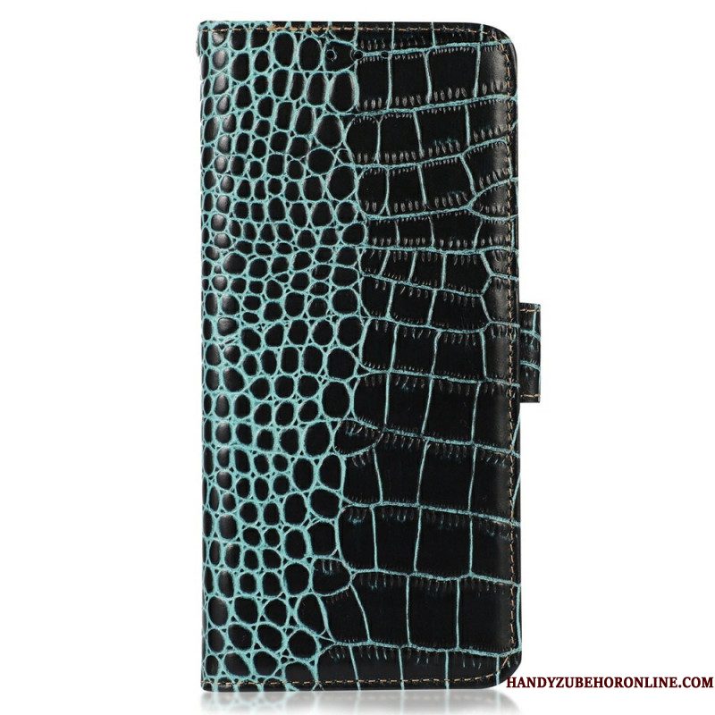 Leren Hoesje Xiaomi Redmi Note 14 Pro 5g Leer Met Krokodillenprint