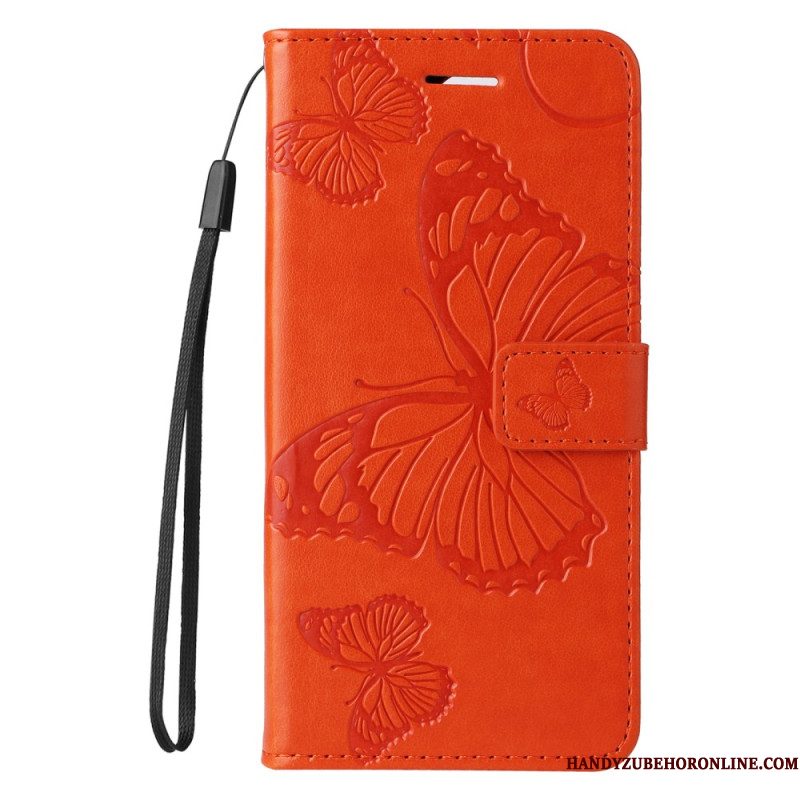 Leren Hoesje Xiaomi Redmi Note 14 Pro 5g Reuzenvlinders Bescherming Hoesje