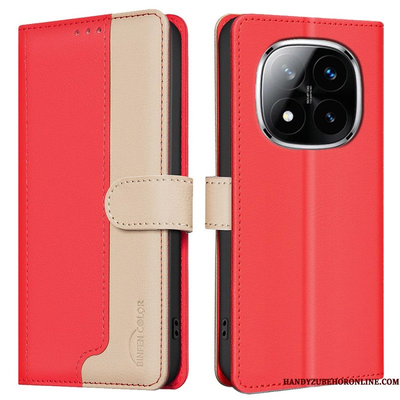 Leren Hoesje Xiaomi Redmi Note 14 Pro Plus 5g Binfen Color Tweekleurig