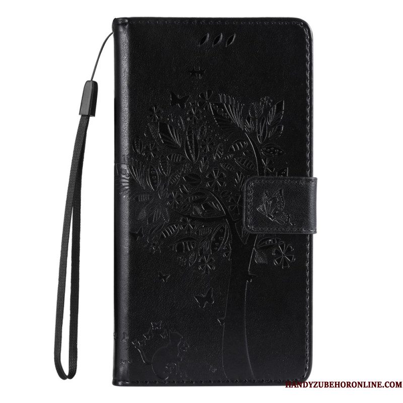 Leren Hoesje Xiaomi Redmi Note 14 Pro Plus 5g Boom En Kat Bescherming Hoesje