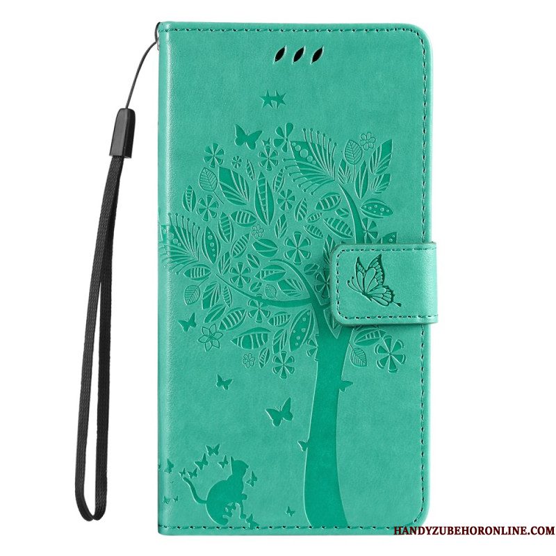 Leren Hoesje Xiaomi Redmi Note 14 Pro Plus 5g Boom En Kat Bescherming Hoesje