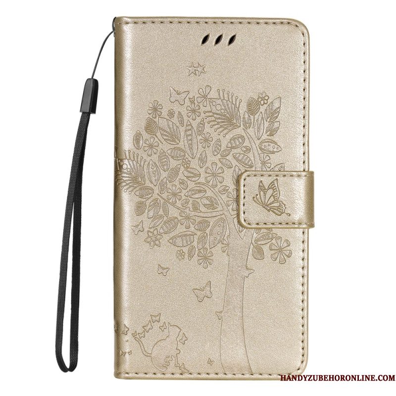Leren Hoesje Xiaomi Redmi Note 14 Pro Plus 5g Boom En Kat Bescherming Hoesje