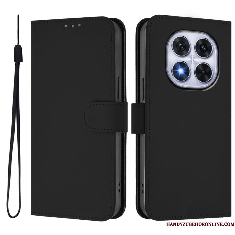 Leren Hoesje Xiaomi Redmi Note 14 Pro Plus 5g Effen Leerstijl Bescherming Hoesje