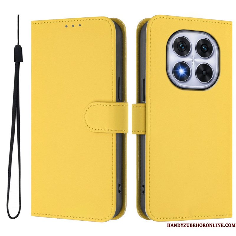 Leren Hoesje Xiaomi Redmi Note 14 Pro Plus 5g Effen Leerstijl Bescherming Hoesje