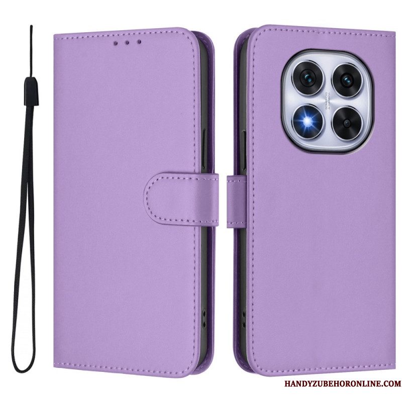 Leren Hoesje Xiaomi Redmi Note 14 Pro Plus 5g Effen Leerstijl Bescherming Hoesje