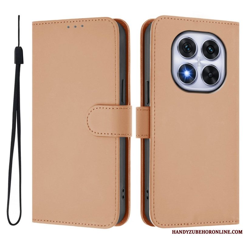 Leren Hoesje Xiaomi Redmi Note 14 Pro Plus 5g Effen Leerstijl Bescherming Hoesje