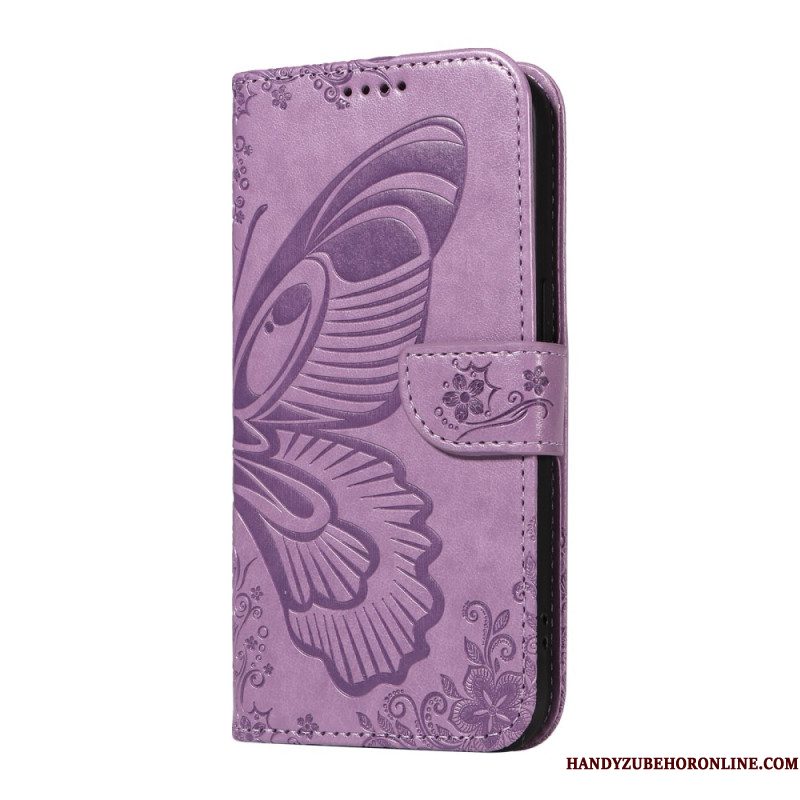 Leren Hoesje Xiaomi Redmi Note 14 Pro Plus 5g Grafische Vlinder Bescherming Hoesje