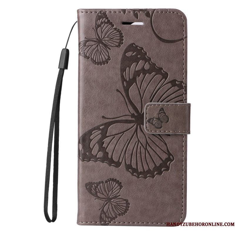 Leren Hoesje Xiaomi Redmi Note 14 Pro Plus 5g Reuzenvlinders Bescherming Hoesje